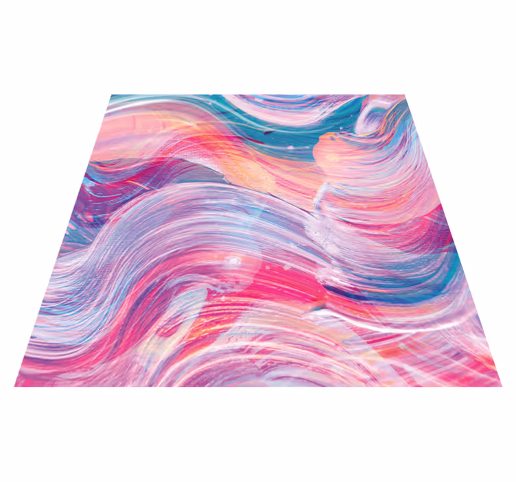 Vinyl teppich imitation struktur bunte wellenmuster - TenStickers