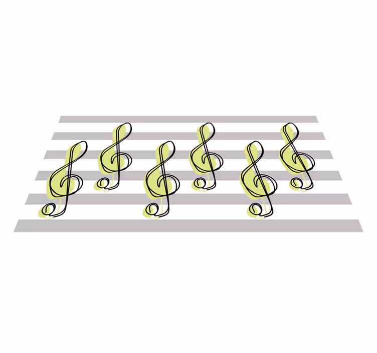 Vinylteppich Streifen musiknotenmuster - TenStickers