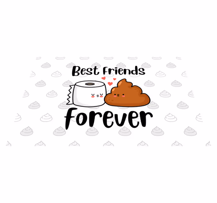 Vinyl Teppich Bad beste freunde für immer - TenStickers
