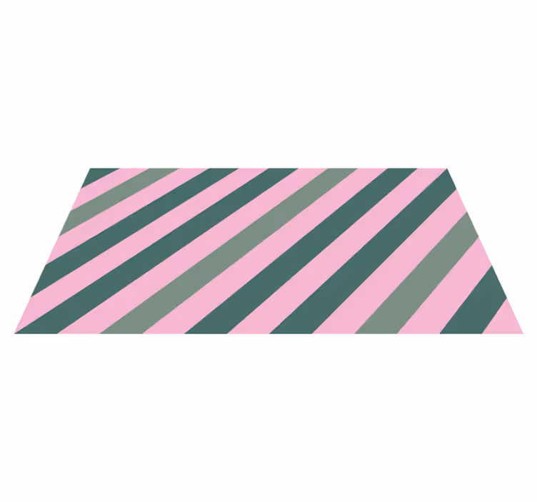 Vinyl Teppich Eingang diagonale rosa streifen - TenStickers