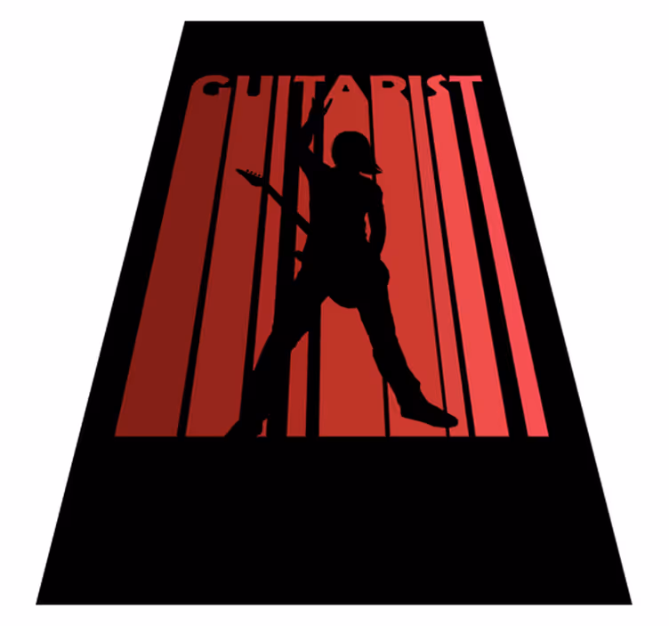 Vinyl Teppich Textur gitarristen-silhouette - TenStickers