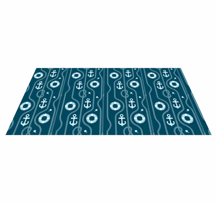 Vinyl Teppich Bad blauer nautischer anker - TenStickers