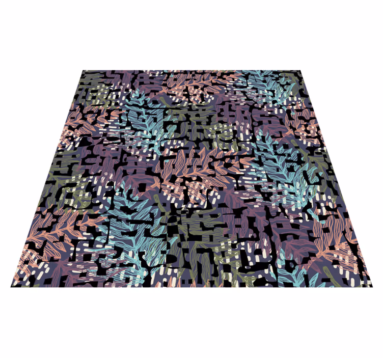 Vinyl teppich natur mit buntem blattmuster - TenStickers