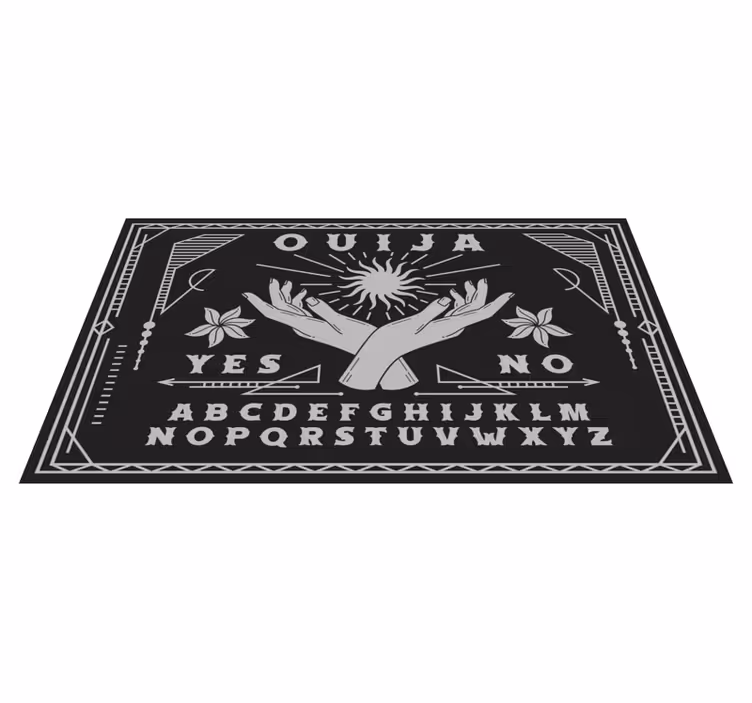 Vinylteppich Vintage Schwarz-weiß-ouija-brett - TenStickers