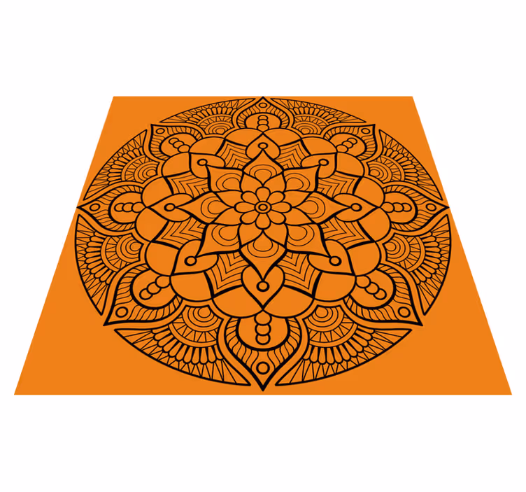 Vinyl teppich mandala in orange-mandala-muster - TenStickers