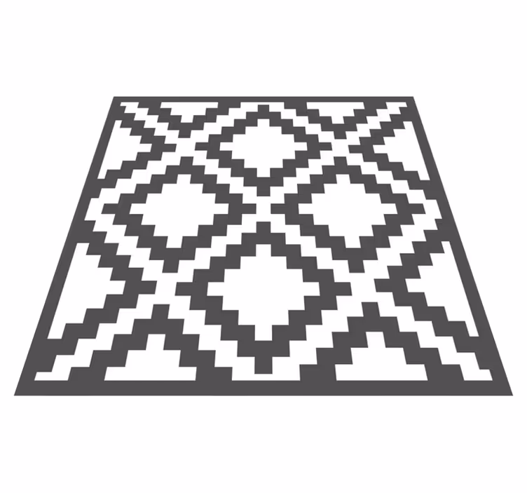 Vinyl teppich geometrisch mit schwarzem diamantmuster - TenStickers