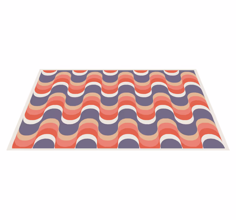Vinyl teppich geometrisch in wellenförmiger farbpalette - TenStickers