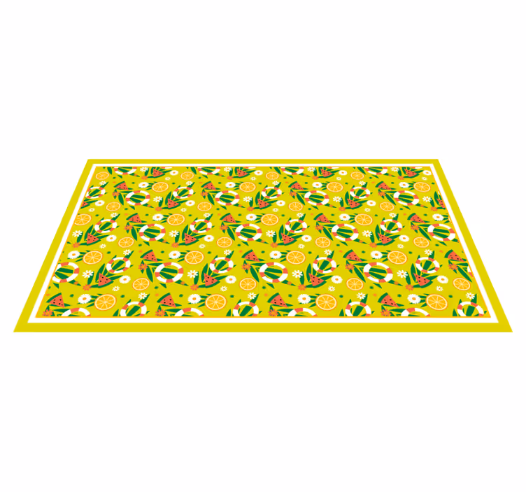 Vinylteppich mosaik mit leuchtenden zitrusmustern - TenStickers