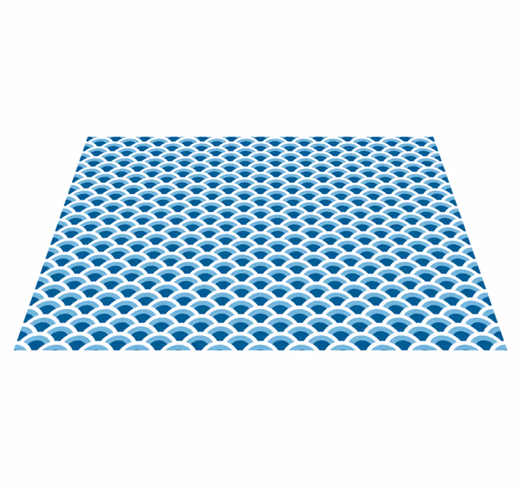 Vinyl teppich nordisch mit blauen wellenmustern - TenStickers