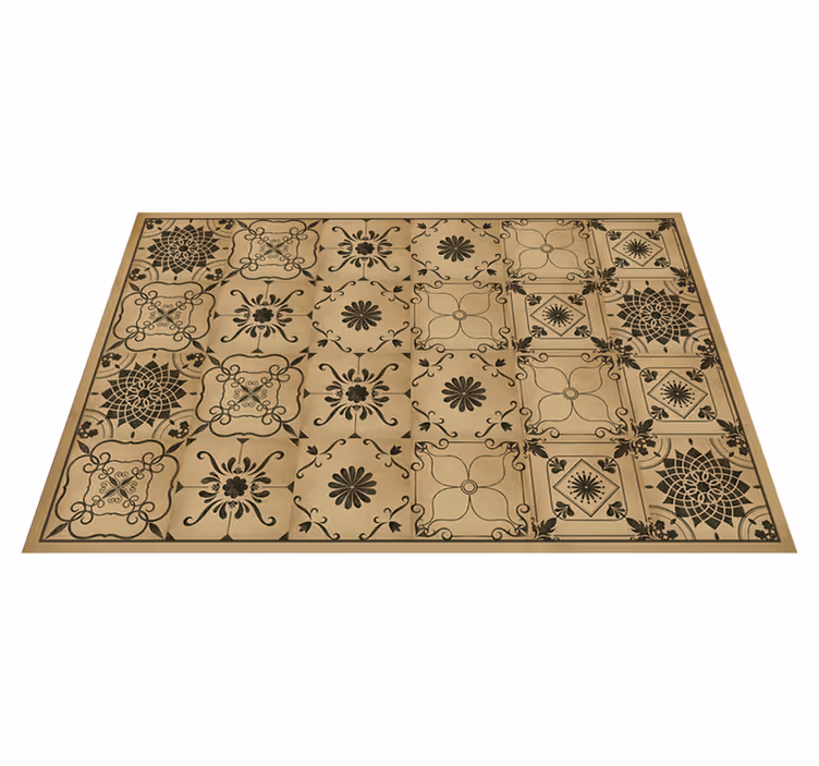 Vinylteppich Steinoptik klassisches blumenmotiv - TenStickers