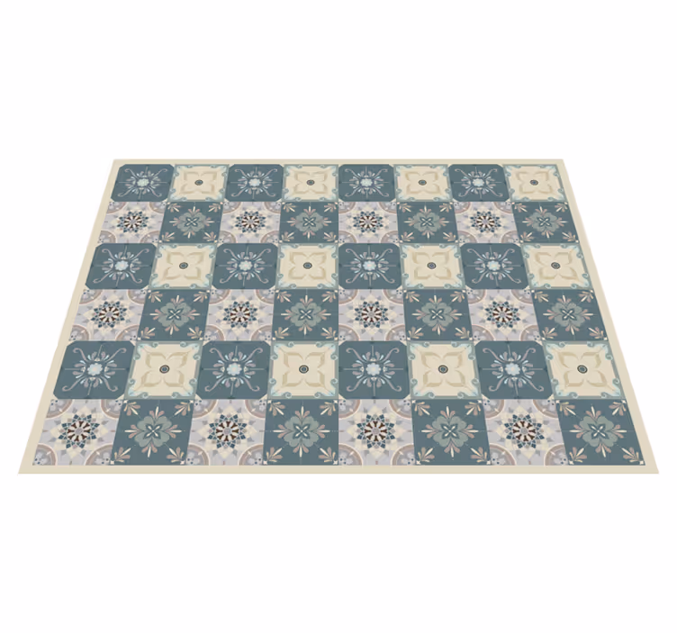 Vinylteppich mosaik mit floralen motiven - TenStickers