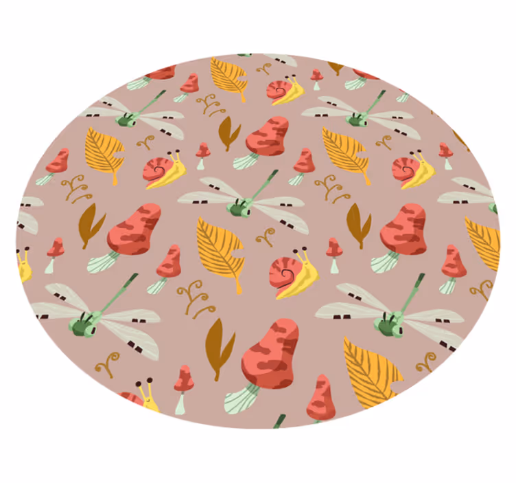 Vinyl Teppich Natur beige waldelemente - TenStickers