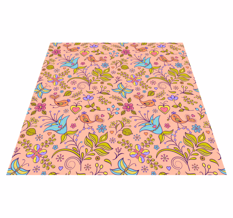 Vinyl teppich blumen mit floralen frühlingsmotiven - TenStickers