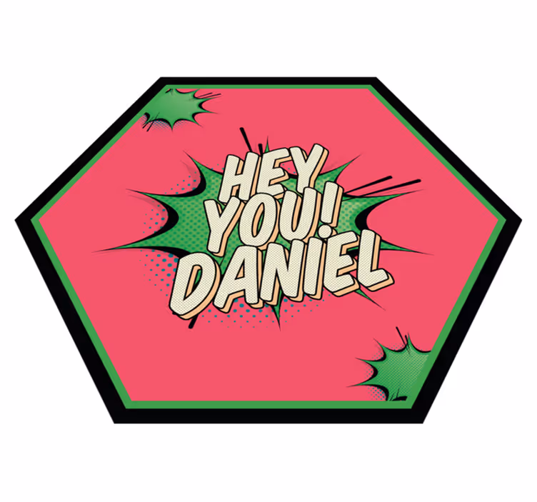 Vinyl Teppich mit Namen gruß im comic-stil - TenStickers