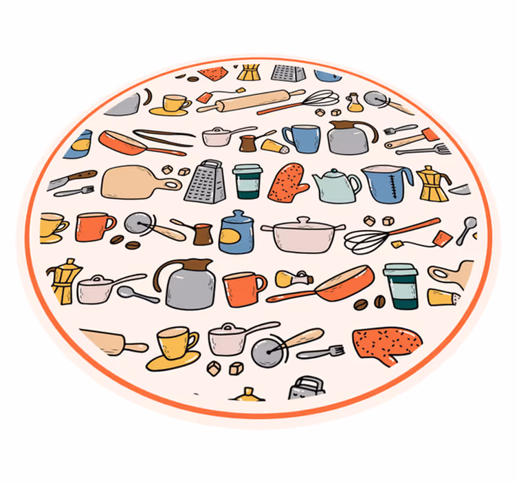 Vinyl Teppich Küche küchenutensilien-sammlung - TenStickers