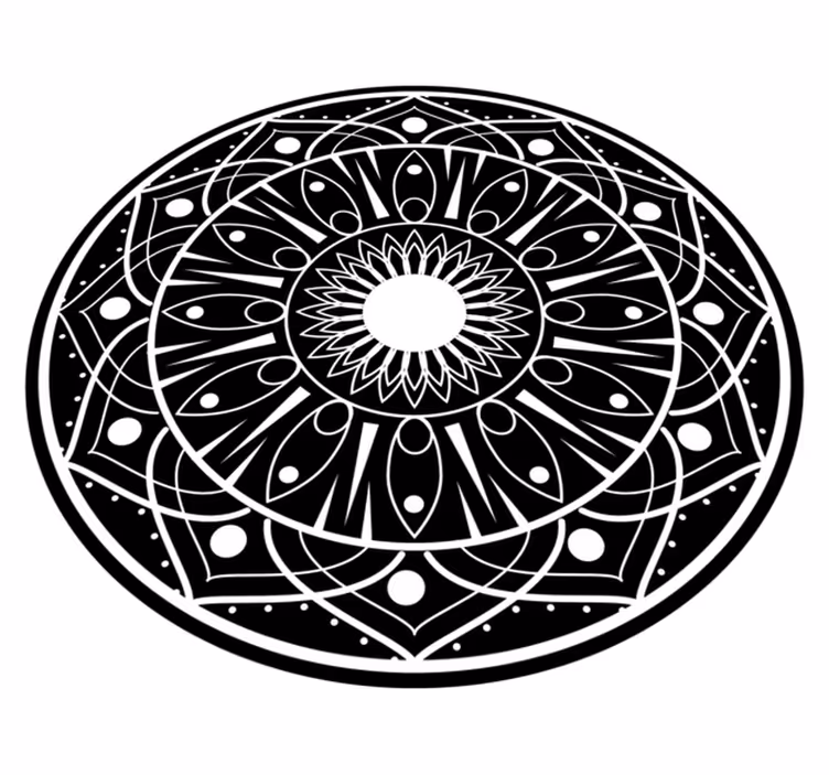 Vinyl teppich mandala mit aufwändigem motiv - TenStickers