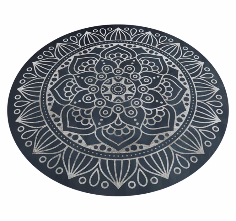Vinylteppich Mandala Grautöne antikes Muster - TenStickers