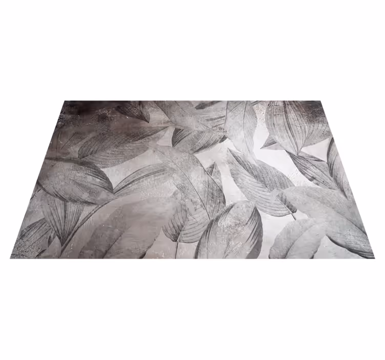 Vinyl Teppich Blumen blatt-monochrom-muster - TenStickers