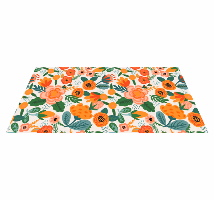 Vinyl teppich blumen mit floralem gartenmuster - TenStickers