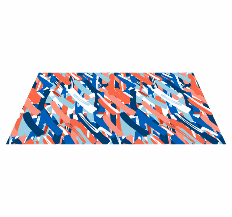 Vinyl teppich modern mit bunten pinselstrichen - TenStickers