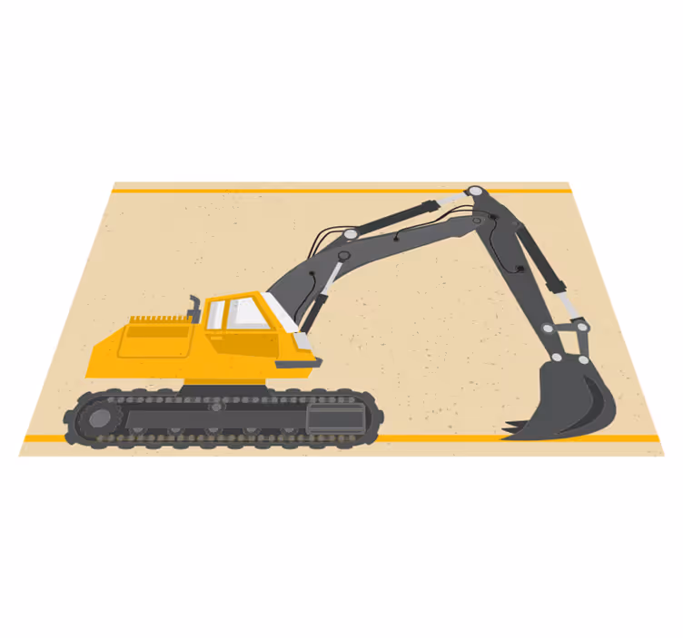 Vinyl Teppich kindlich baggerillustration - TenStickers