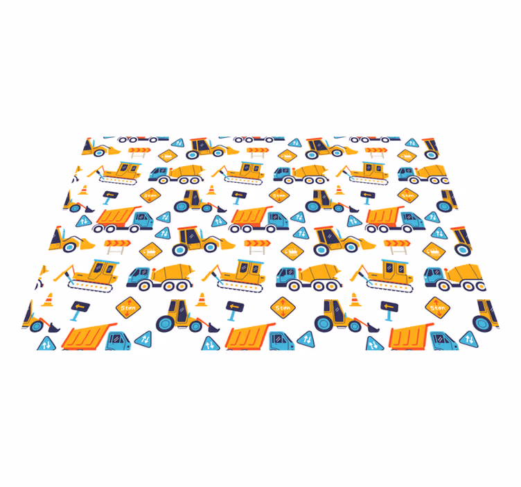 Vinylteppich kindlich Cartoon-baustelle - TenStickers