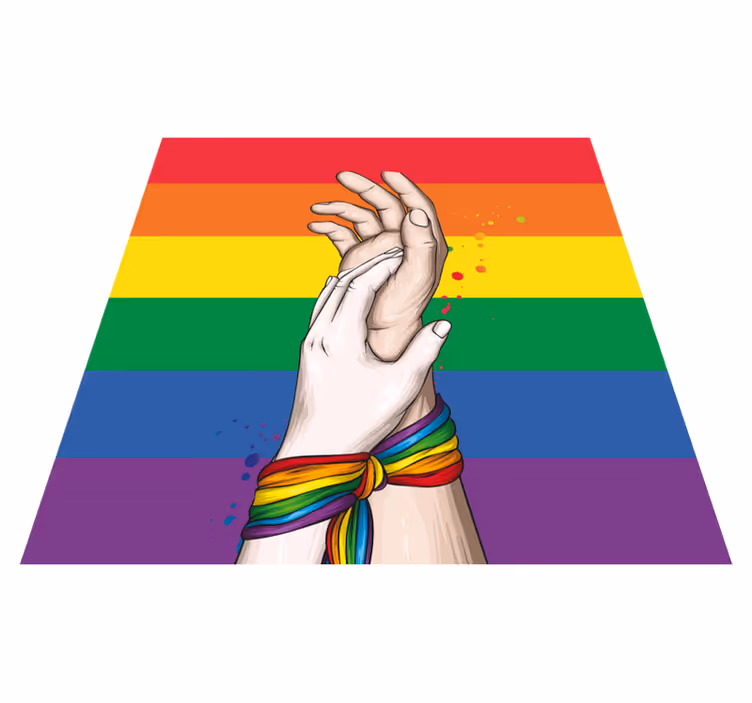 Vinyl Teppich Events einheit hände regenbogen - TenStickers