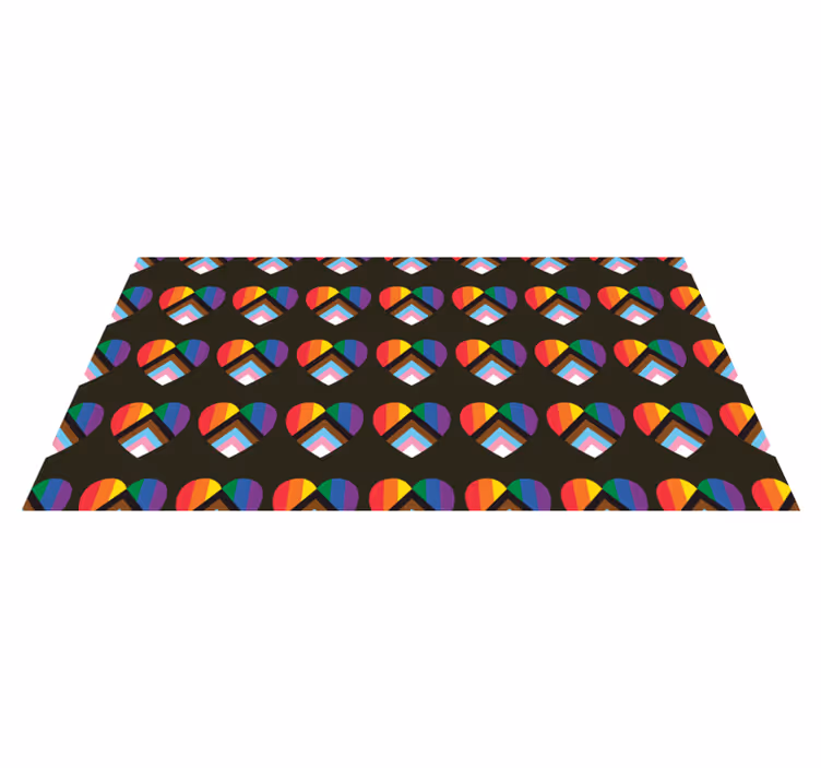 Vinyl Teppich Jugendzimmer bunte herzmuster - TenStickers
