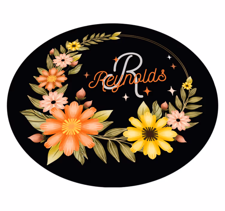 Vinyl Teppich Schlafzimmer krone blumenname - TenStickers