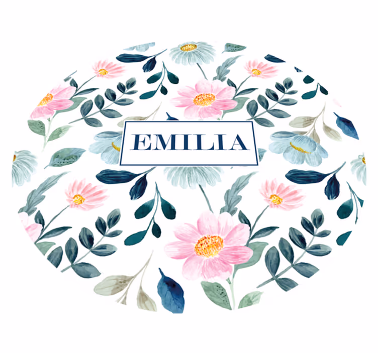 Vinyl Teppich Schlafzimmer florale namenspersonalisierung - TenStickers