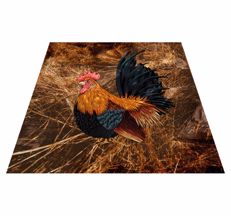 Vinyl teppich tiermuster lebendige hahn-darstellung - TenStickers
