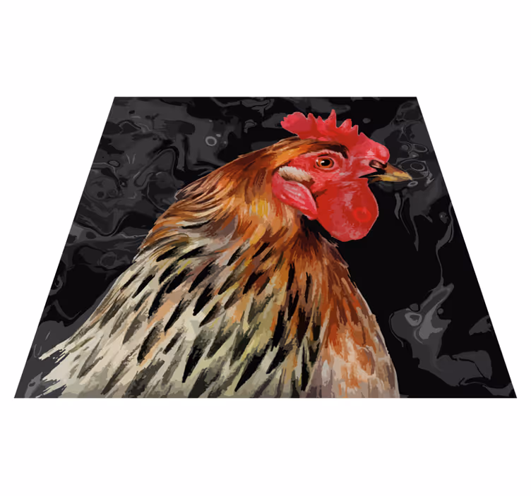 Vinyl Teppich Tiermuster bunter hahnenkopf - TenStickers
