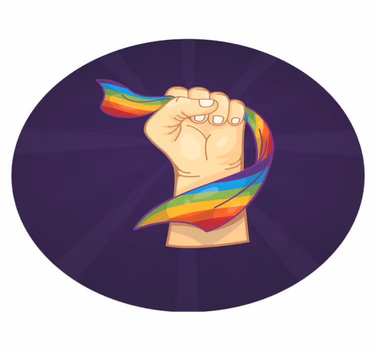 Vinylteppich Wohnzimmer Starke faust und lgbt-flagge - TenStickers