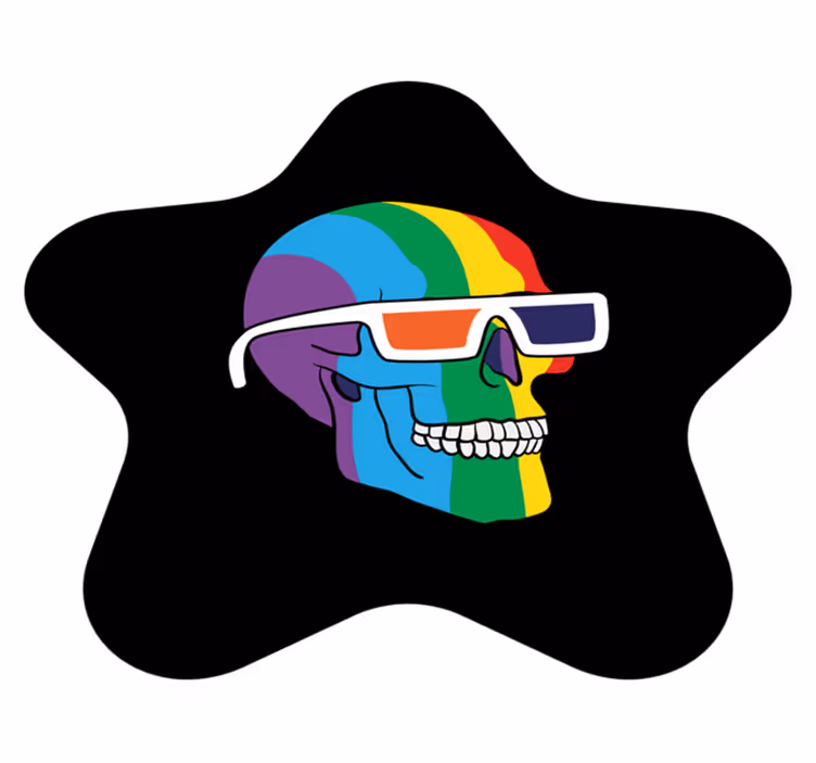 Vinylteppich Mosaik bunte totenkopf-sonnenbrillen - TenStickers