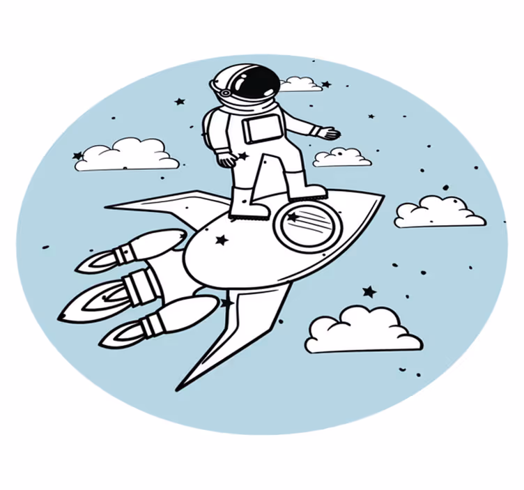 Vinyl Teppich Kinderzimmer astronauten-raketen-abenteuer - TenStickers