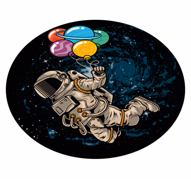 Vinyl Teppich kindlich astronaut mit ballons - TenStickers