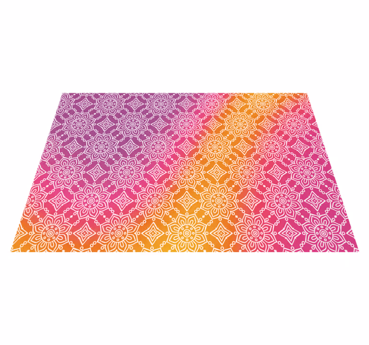 Vinyl Teppich Mandala eleganter farbverlauf - TenStickers