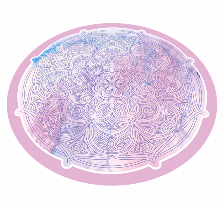 Vinyl Teppich Mandala pastellrosa geblümt - TenStickers