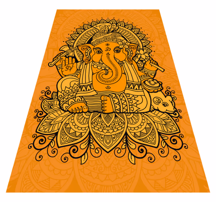Vinylteppich Mandala Mandala mit ganesha in der mitte - TenStickers