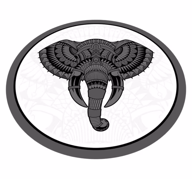 Vinyl Teppich Tiere elefant grau mandala - TenStickers