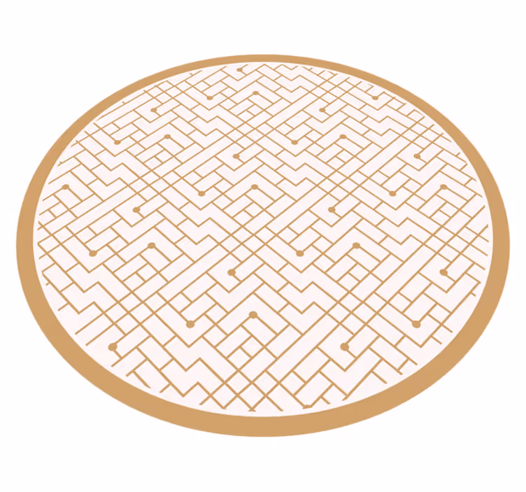 Vinyl teppich geometrisch mit stilvollem goldenen element - TenStickers