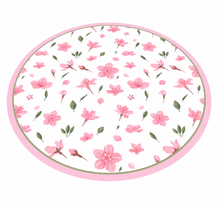 Vinyl Teppich Blumen erblühende rosa blumen - TenStickers