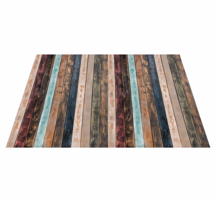 Vinylteppich Holz Bunte vertikale bretter - TenStickers