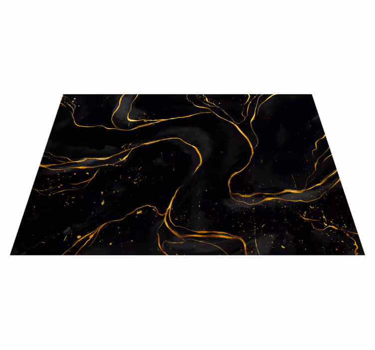 Vinyl Teppich Marmor goldene wirbel - TenStickers