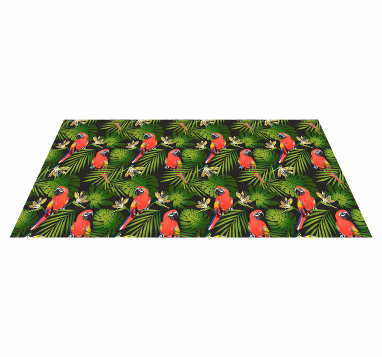 Vinyl Teppich Natur tropische papageien grün - TenStickers
