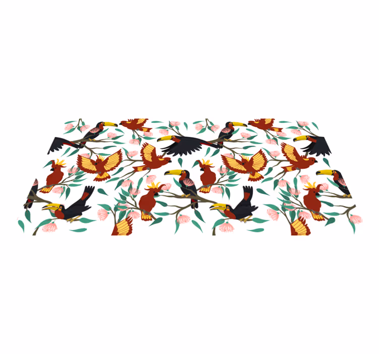 Vinyl Teppich Natur tropische vögel erfreuen - TenStickers