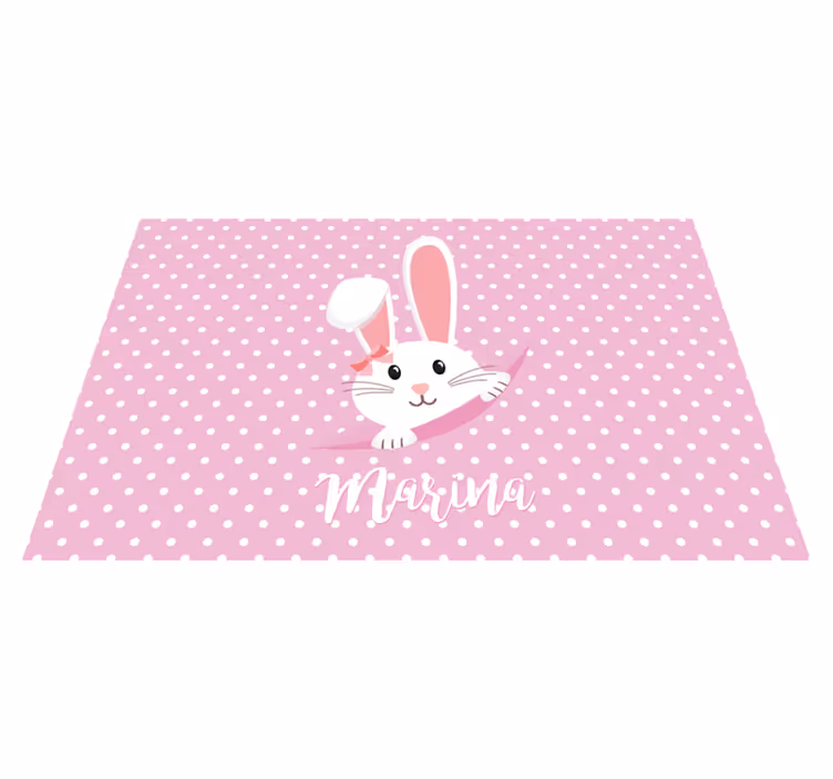 Vinyl teppich mit namen bunny punkte und kreise - TenStickers