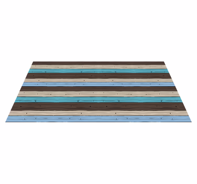 Vinylteppich holzoptik blau und braune streifen - TenStickers