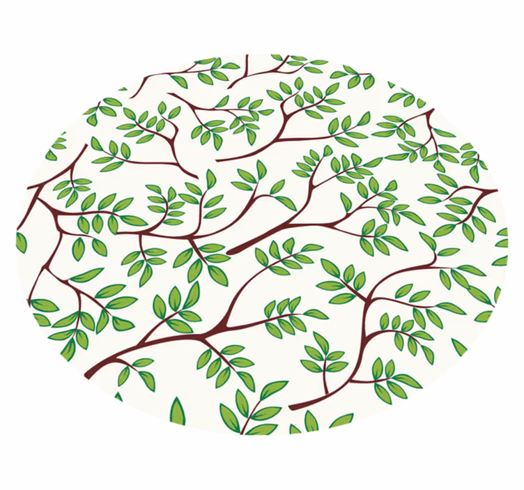 Vinyl teppich natur mit blattzweigen muster - TenStickers