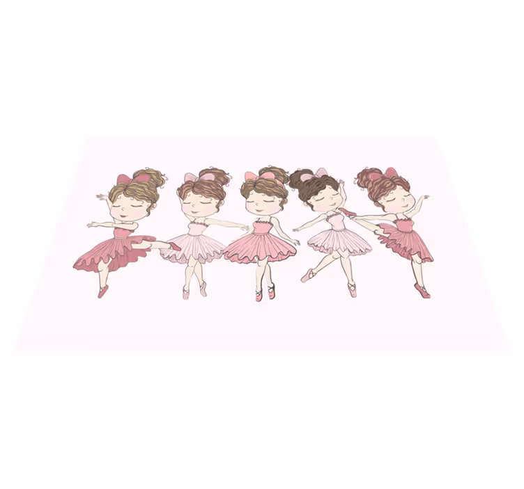 Vinyl Teppich kindlich balletttänzer präsentieren - TenStickers